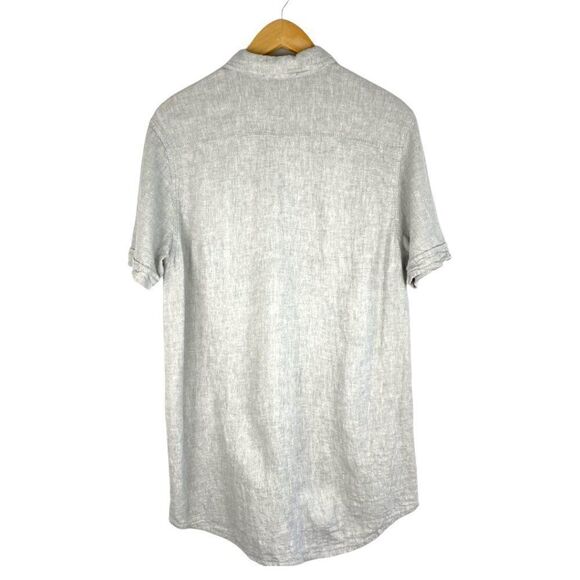 Ocean bikini Village Men's Beige Linen Blend Button Up Short Sleeve Shirt US M - Picture 2 of 8